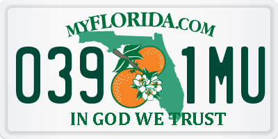 FL license plate 0391MU