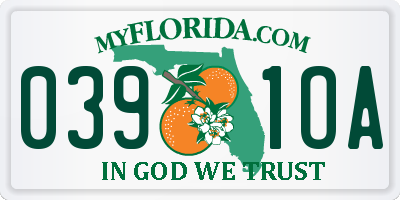 FL license plate 0391OA