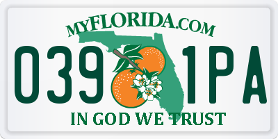 FL license plate 0391PA
