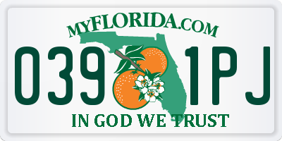 FL license plate 0391PJ