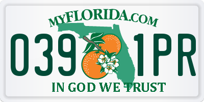 FL license plate 0391PR