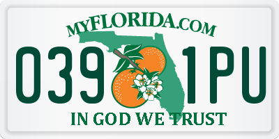 FL license plate 0391PU