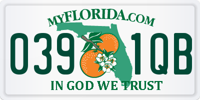 FL license plate 0391QB