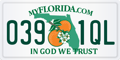 FL license plate 0391QL