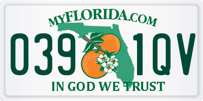 FL license plate 0391QV