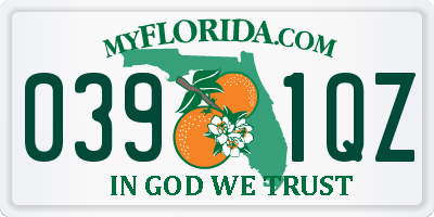 FL license plate 0391QZ