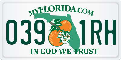 FL license plate 0391RH