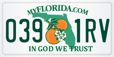 FL license plate 0391RV