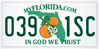 FL license plate 0391SC