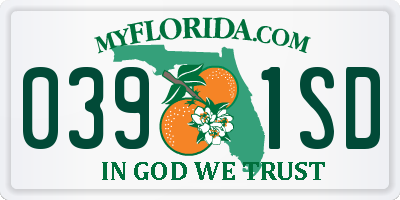 FL license plate 0391SD