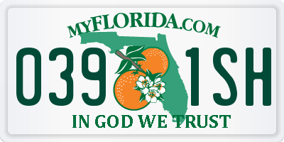 FL license plate 0391SH
