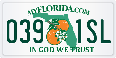 FL license plate 0391SL