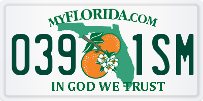 FL license plate 0391SM