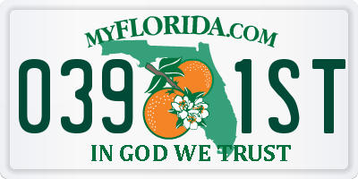 FL license plate 0391ST