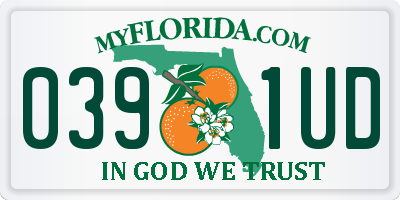 FL license plate 0391UD