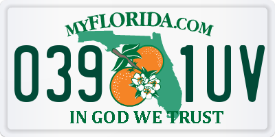 FL license plate 0391UV
