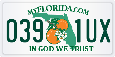 FL license plate 0391UX