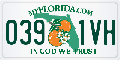 FL license plate 0391VH