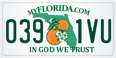 FL license plate 0391VU