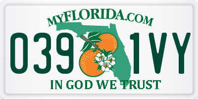 FL license plate 0391VY