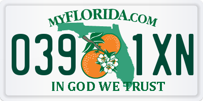 FL license plate 0391XN