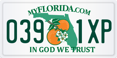 FL license plate 0391XP