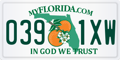 FL license plate 0391XW