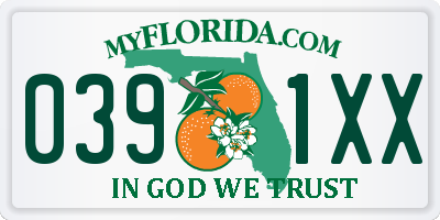 FL license plate 0391XX