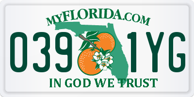 FL license plate 0391YG