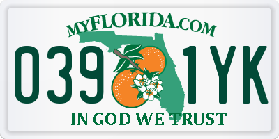 FL license plate 0391YK