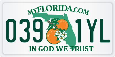 FL license plate 0391YL