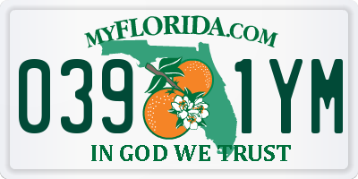 FL license plate 0391YM