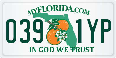 FL license plate 0391YP