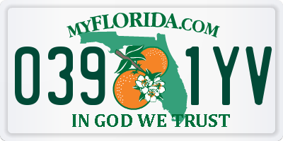 FL license plate 0391YV