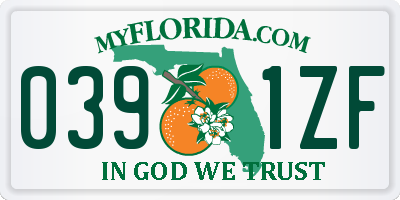 FL license plate 0391ZF