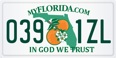 FL license plate 0391ZL