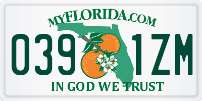 FL license plate 0391ZM