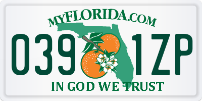 FL license plate 0391ZP
