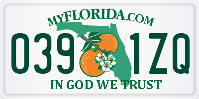 FL license plate 0391ZQ