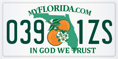FL license plate 0391ZS