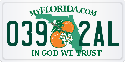 FL license plate 0392AL