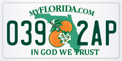FL license plate 0392AP