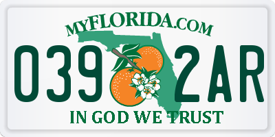 FL license plate 0392AR