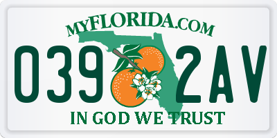 FL license plate 0392AV