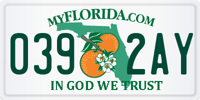 FL license plate 0392AY
