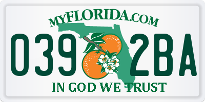 FL license plate 0392BA