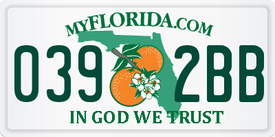 FL license plate 0392BB