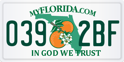 FL license plate 0392BF