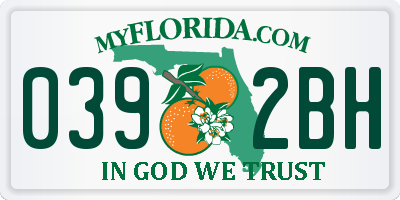 FL license plate 0392BH