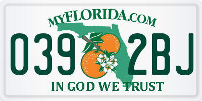 FL license plate 0392BJ